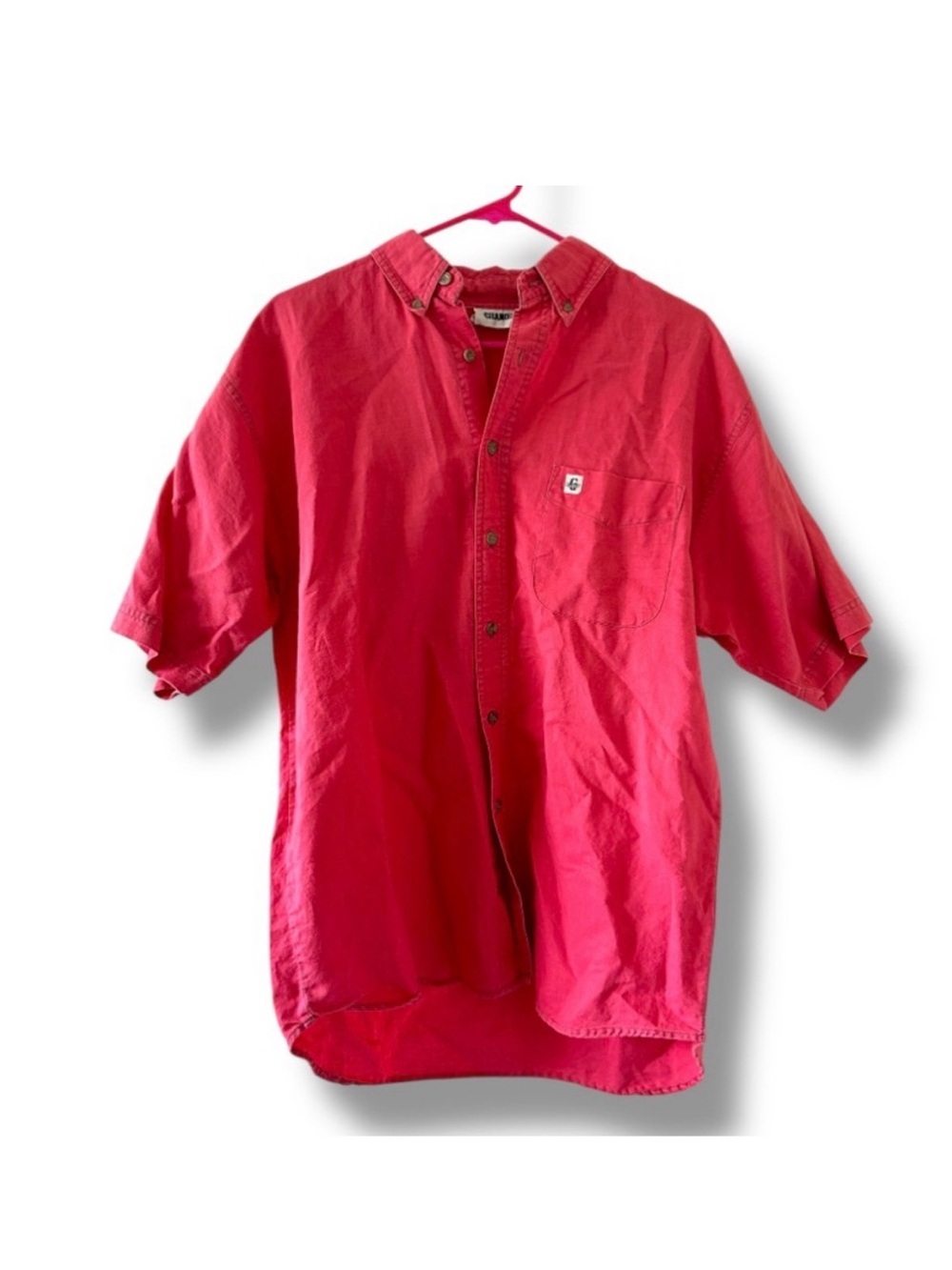 Vintage 80s/90s Gitano Red Short Sleeve Button Down Camp Shirt Men’s Size Medium
